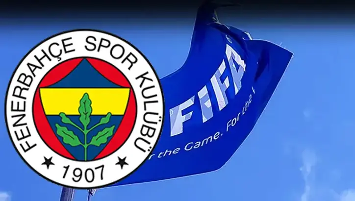 Fenerbahçe Spor Kulübü arması ve arka planda dalgalanan FIFA bayrağı